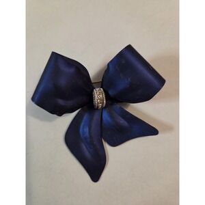 Vintage TONA Blue Bow Brooch, With Crystal Accents